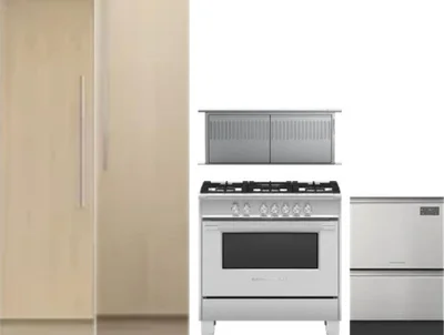 5 Piece Package Includes Refrigerator, Freezer, Range, Hood And Dishwasher